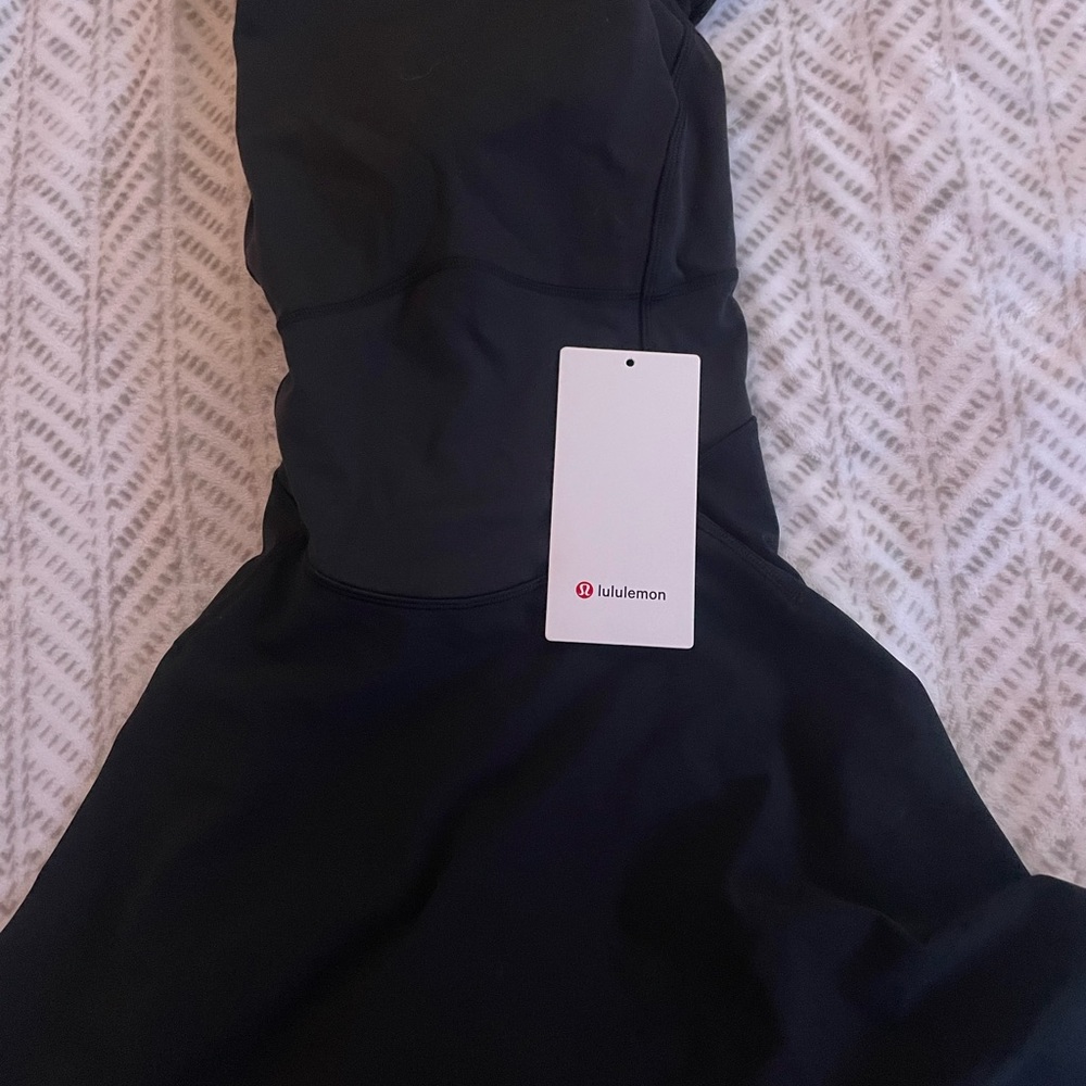 Lululemon court crush dress black built in bra and built-in shorts with pockets